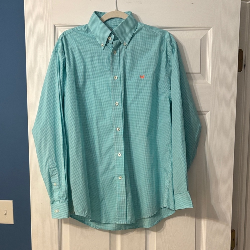 Men's Southern Marsh Gingham Button-Down Shirt Size M
